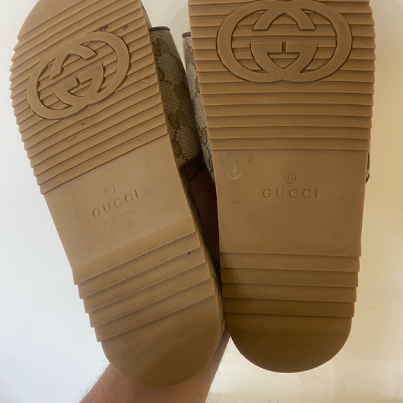 GUCCI Sideline Logo Canvas Slide Sandals Mens Sz G 9 US 10 - Picture 5 of 9